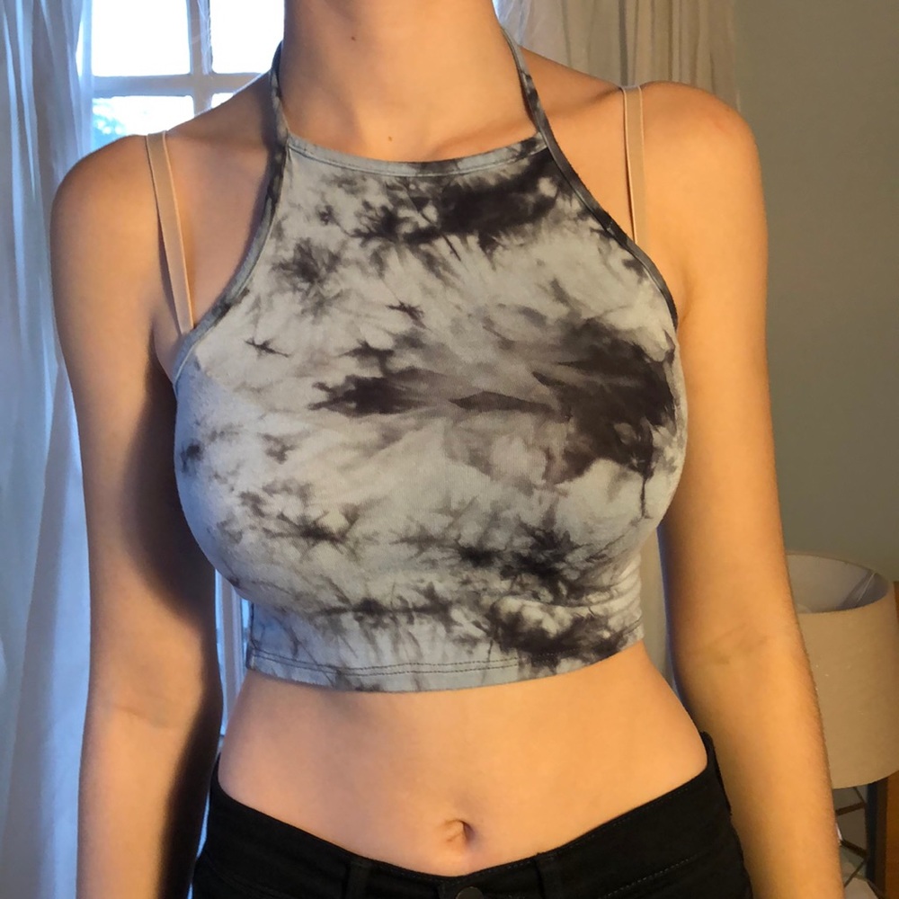 Black and blue storm pattern Halter top